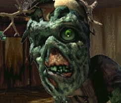 Image de Harold, goule mutante de Fallout 1, au visage déformé et à la peau brûlée, symbole d’une humanité survivante mais corrompue par le nucléaire et le temps.