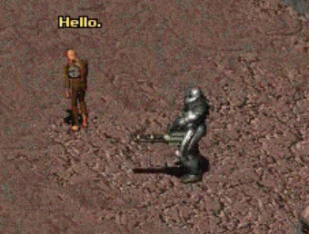 GIF des animations de mort dans Fallout 1 et Fallout 2 : personnages explosés, fondus, décapités ou pulvérisés, symbolisant la brutalité et le cynisme du monde post-apocalyptique.